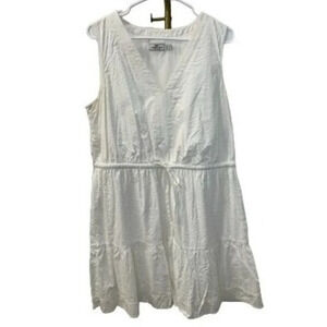 Vineyard Vines Harbor Seersucker Dress White Cotton Blend Sleeveless Large